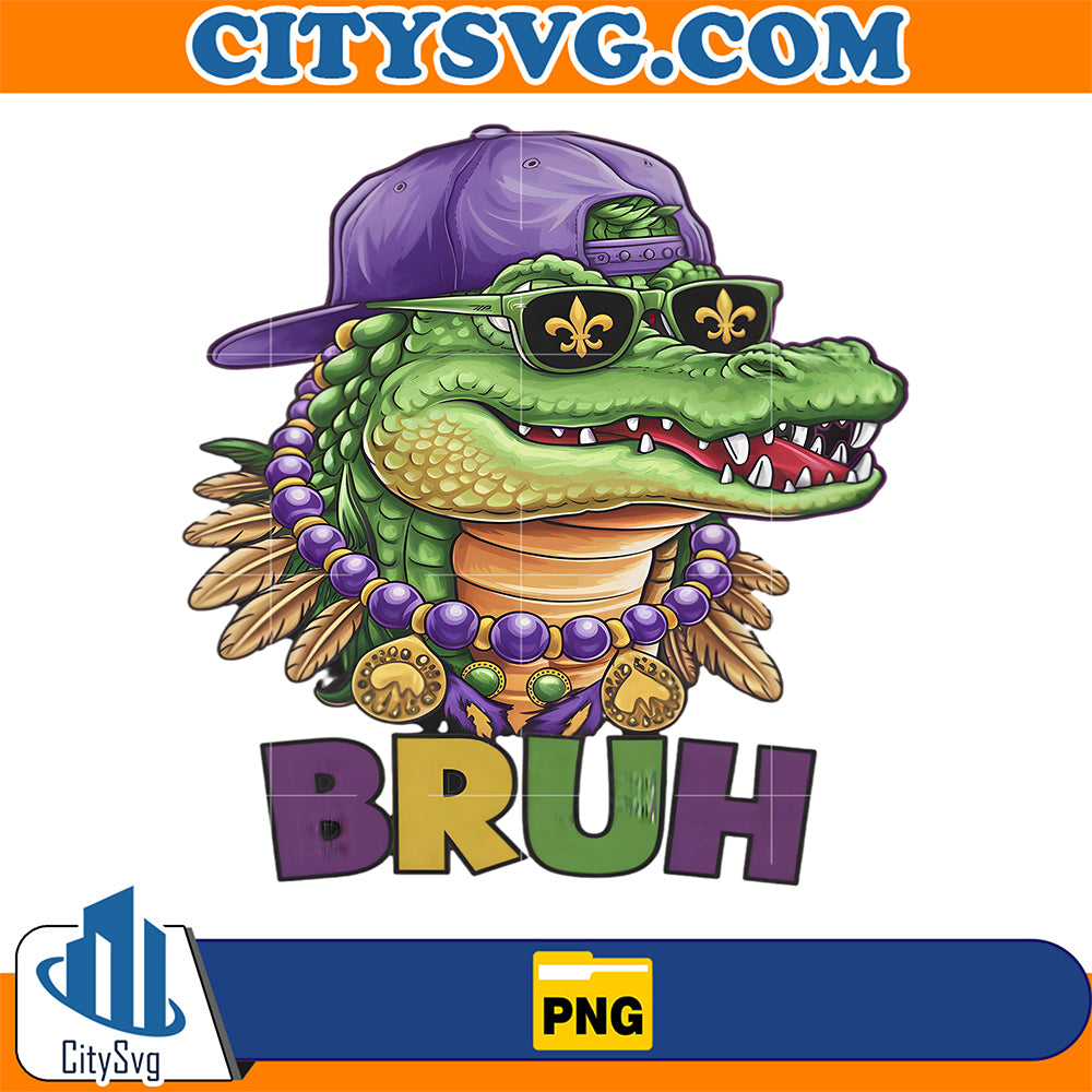 Alligator-Bruh-Mardi-Gras-Png