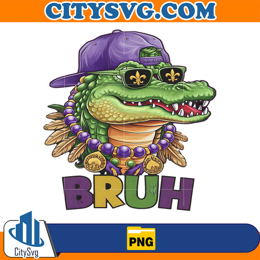 Alligator-Bruh-Mardi-Gras-Png