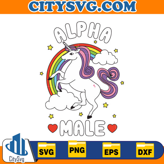 Alpha Male Funny Meme Unicorn Svg