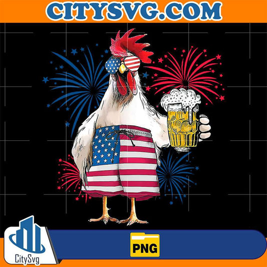 America-Chicken-Beer-4th-Of-July-Png