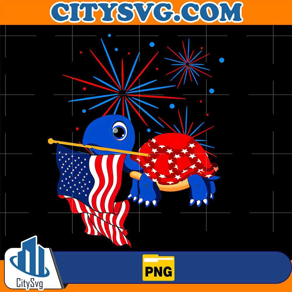 America-Flag-4th-Of-July-Turtle-Png