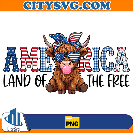 America-Land-Of-The-Free-Hightland-Cow-Png
