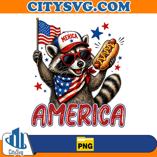 America-Raccoon-Hotdog-Funny-Patriotic-4th-Of-July-Png