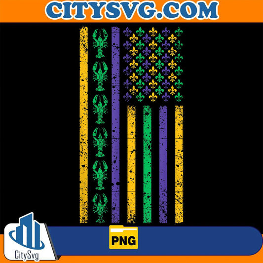 AmericaFlagMardiGrasCrawfishPng