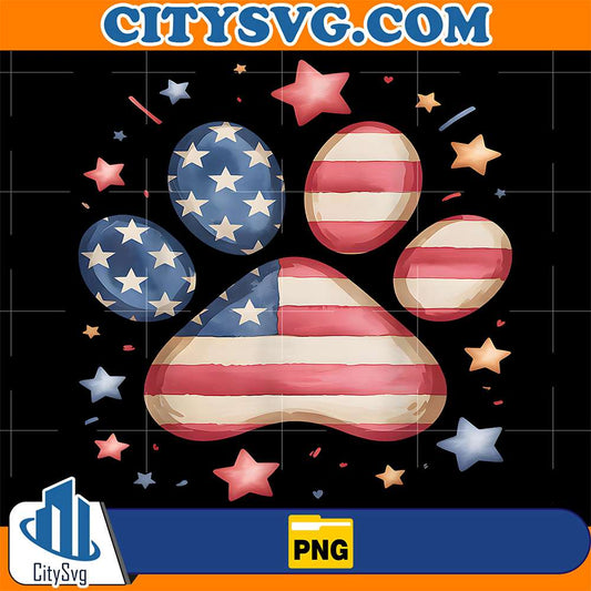 American-Flag-Patriotic-Dog-Cat-Paw-Print-4th-Of-July-Dog-Png