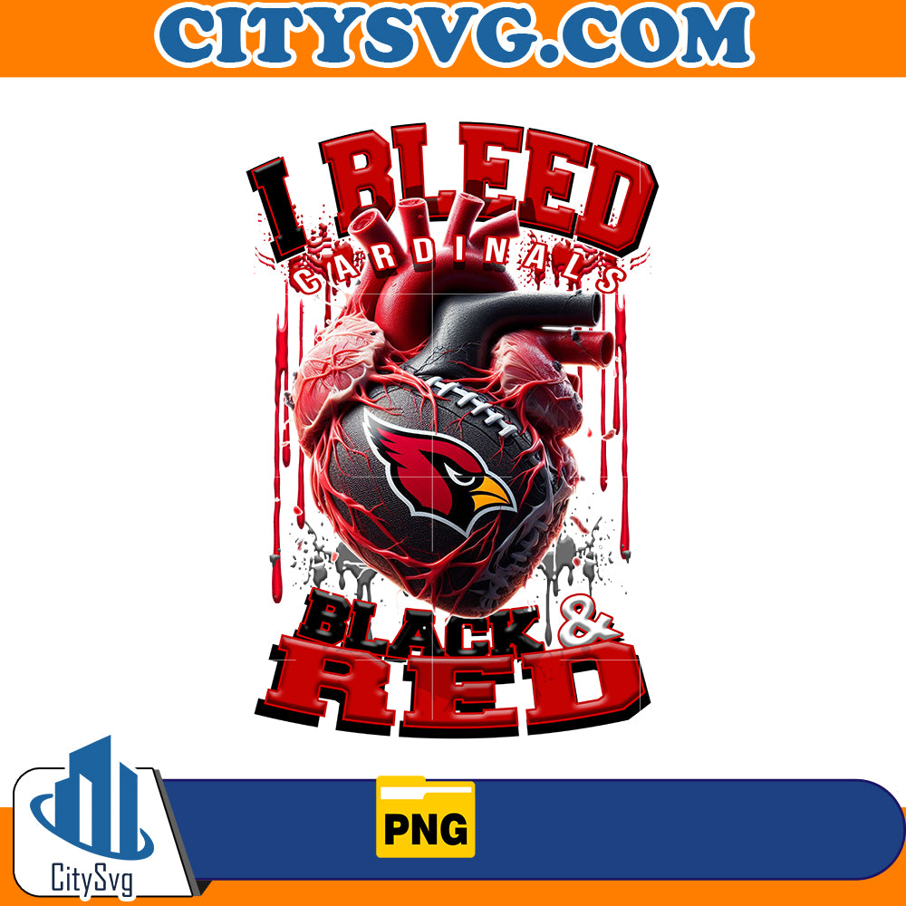 I bleed Black Red Arizona Cardinals Png