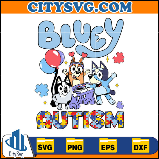 Autism Bluey Puzzle Svg