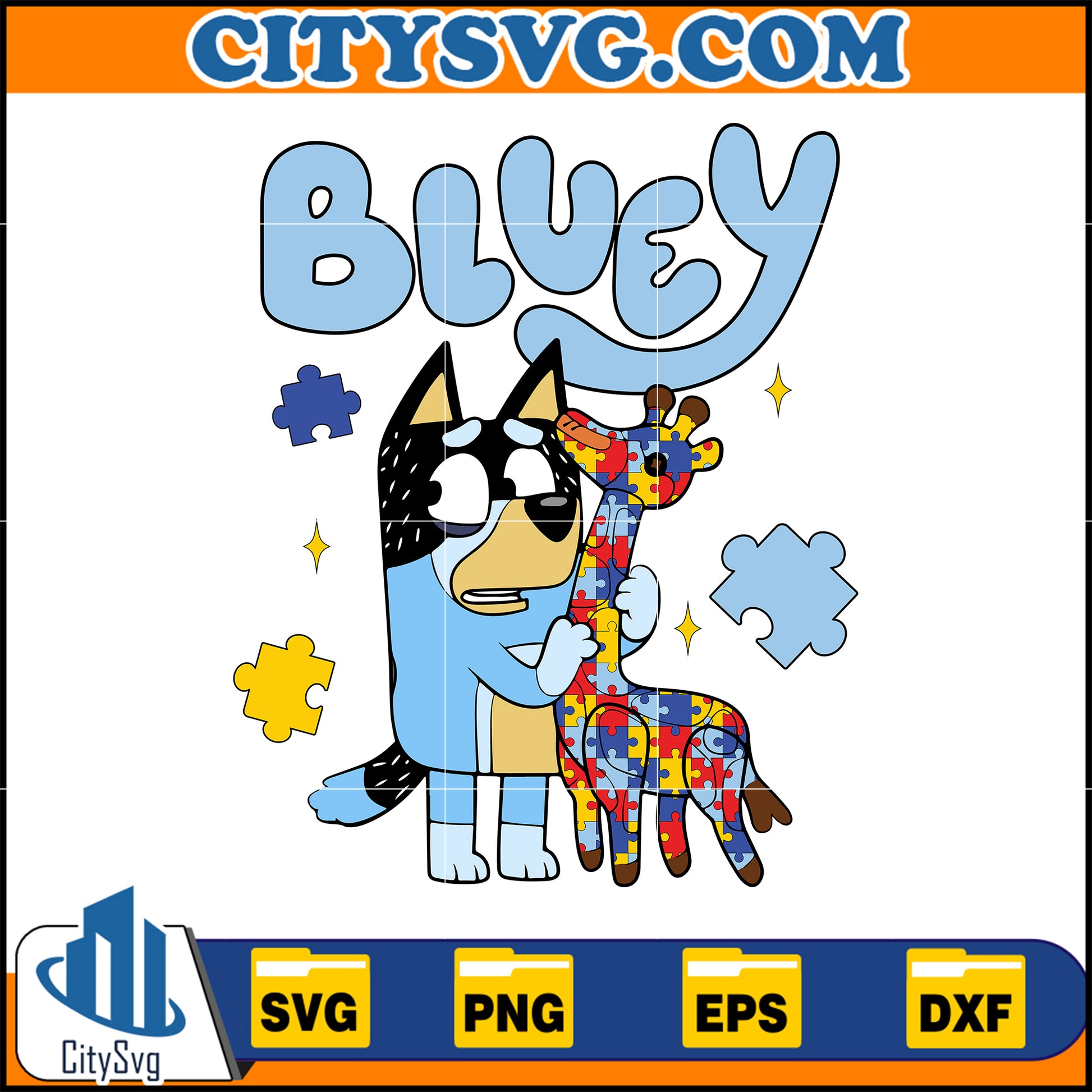 Autism Bluey Puzzle Svg