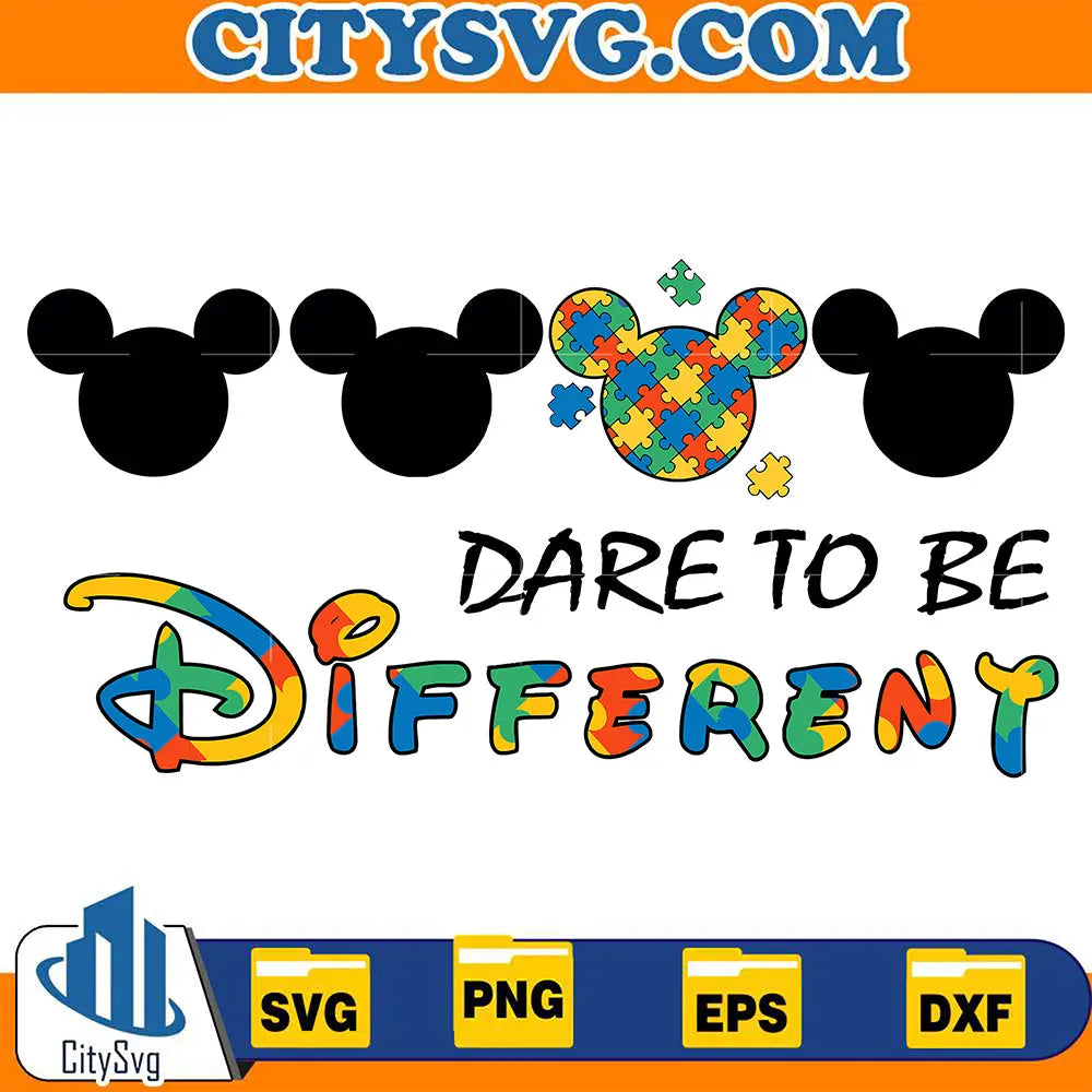 AutismDisneyDareToBeDifferentSvg