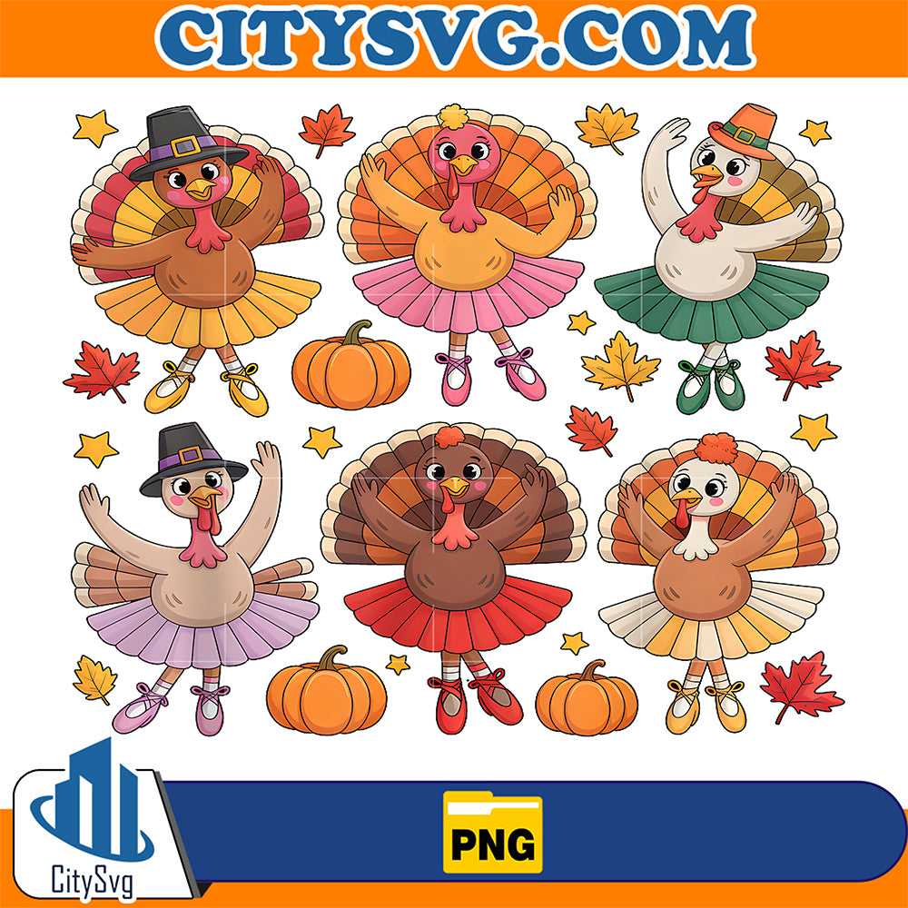 Autumn-Ballerinas-Dancing-Cute-Turkey-Thanksgiving-Girls-Png