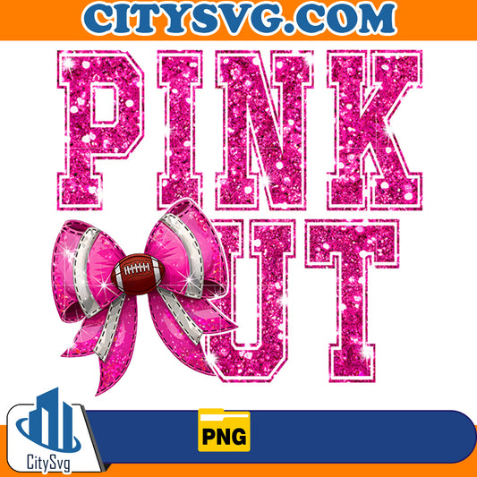 Glitter Pink Out Bow Png