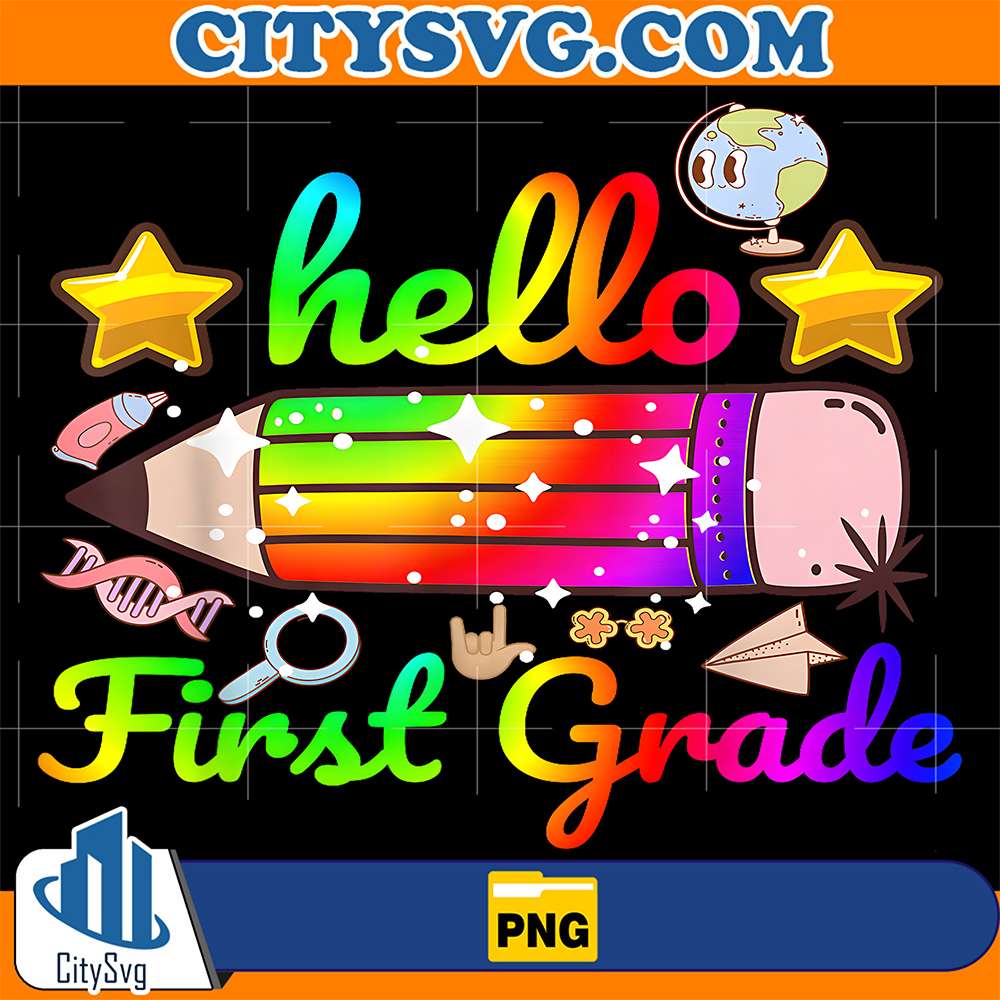 Back-To-School-Hello-First-Grade-Team-1st-Grade-Boy-Girl-Png