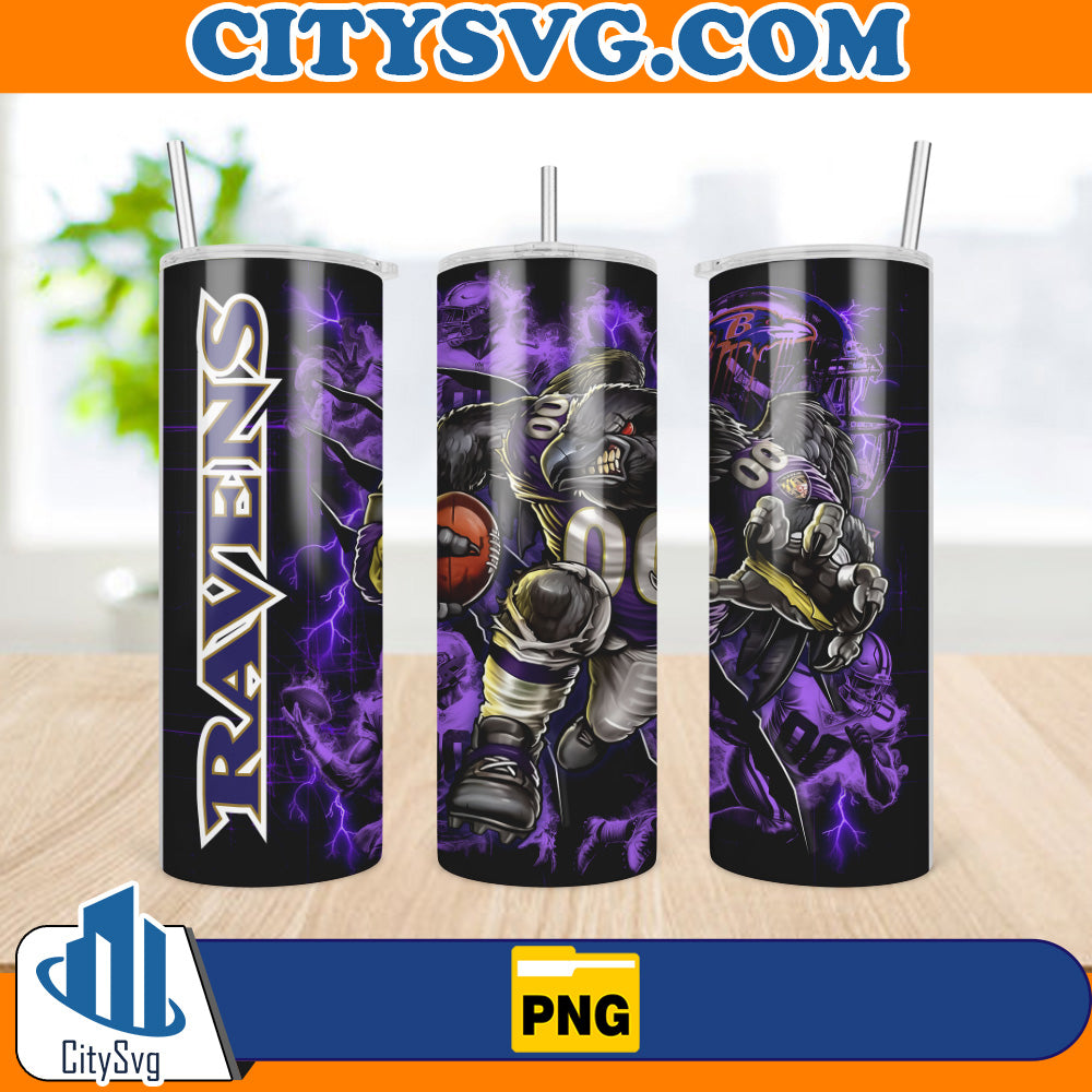 BaltimoreRavens20ozSkinnyTumblerSublimationDesignsPng