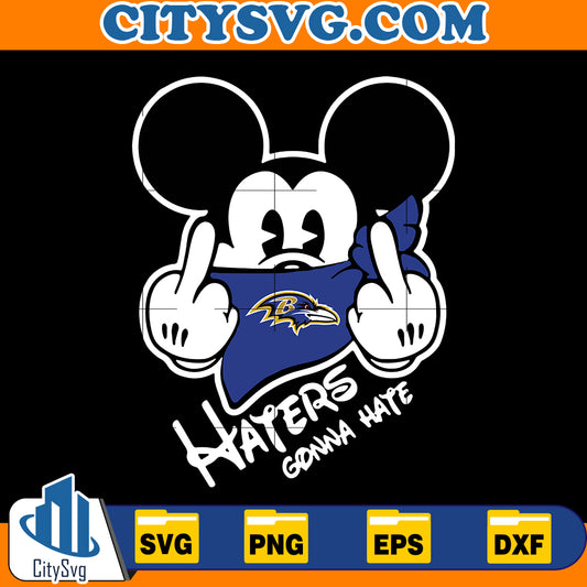 Mickey Mouse Middle Finger Baltimore Ravens Svg