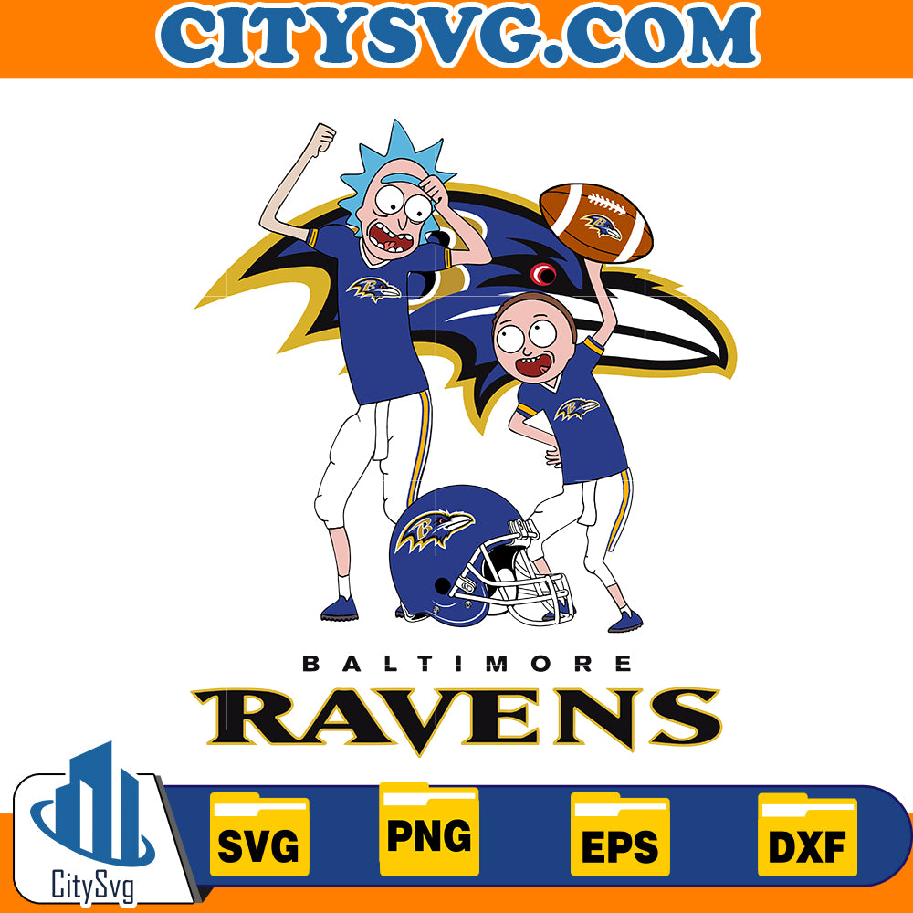 Rick and morty Baltimore Ravens svg