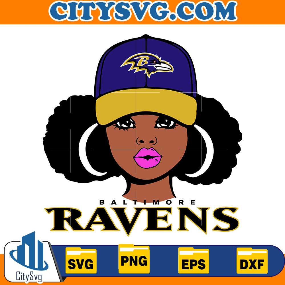 Cute Girl Baltimore Ravens svg