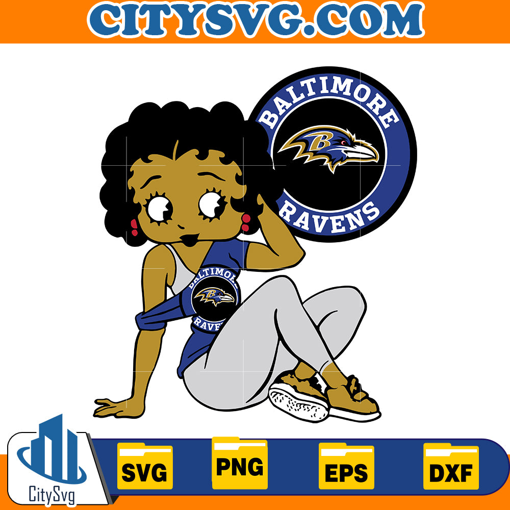 Betty Boop Baltimore Ravens svg