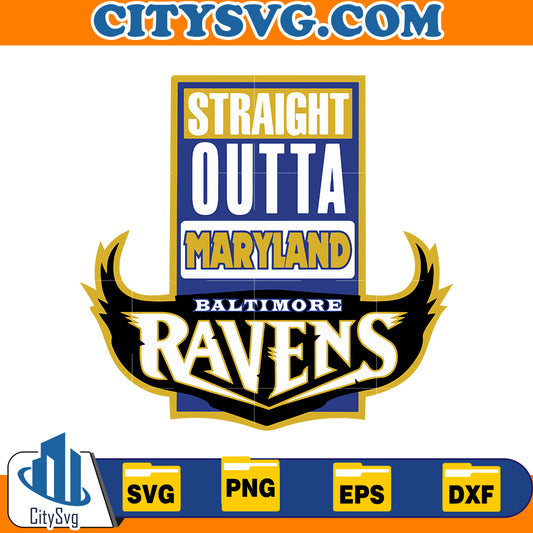 Straight outta maryland Baltimore Ravens svg