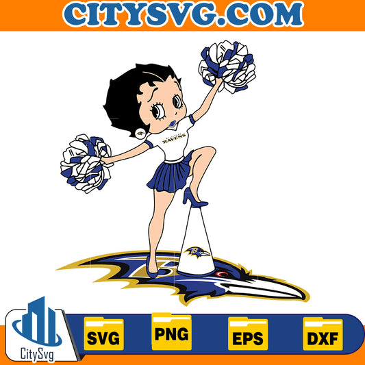 Betty Boop Baltimore Ravens svg