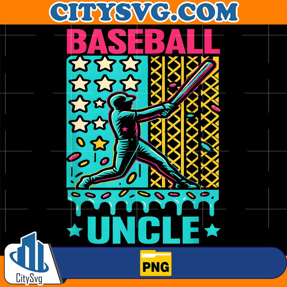 Baseball-Uncle-Ice-Cream-Drip-Game-Day-Baseball-Png