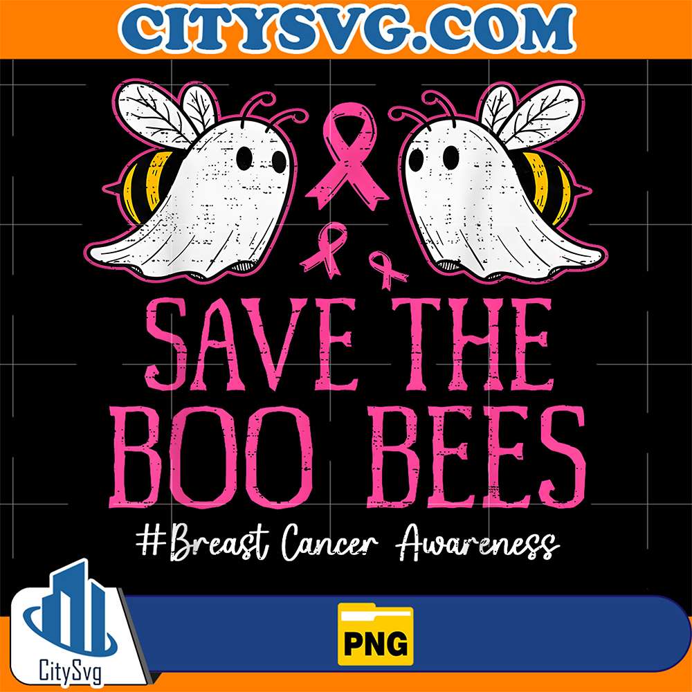 Bees-Ghost-Boo-Breast-Cancer-Awareness-Pink-Ribbon-Png