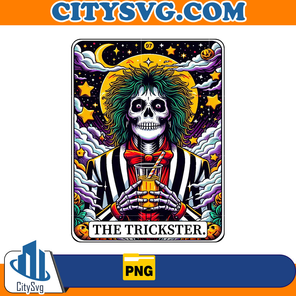 Horror tarot card Beetlejuice The Trickster Png