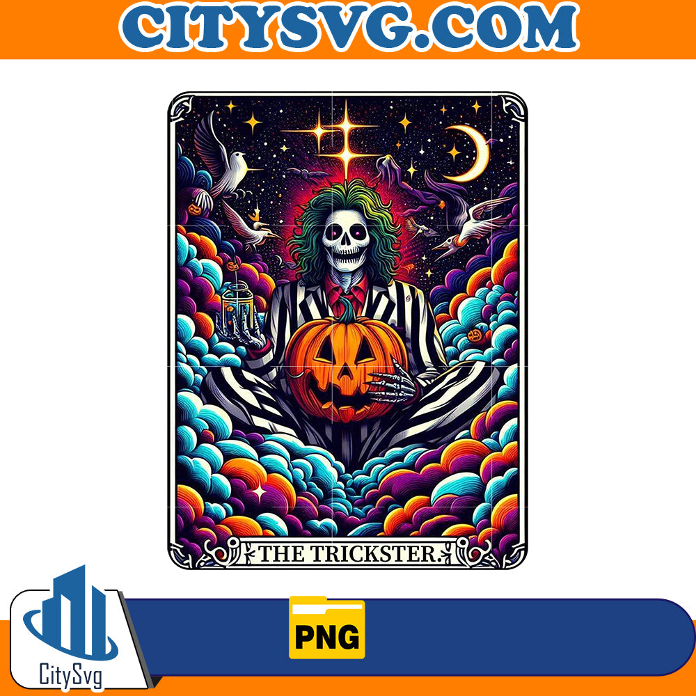 Horror tarot card Beetlejuice The Trickster Png