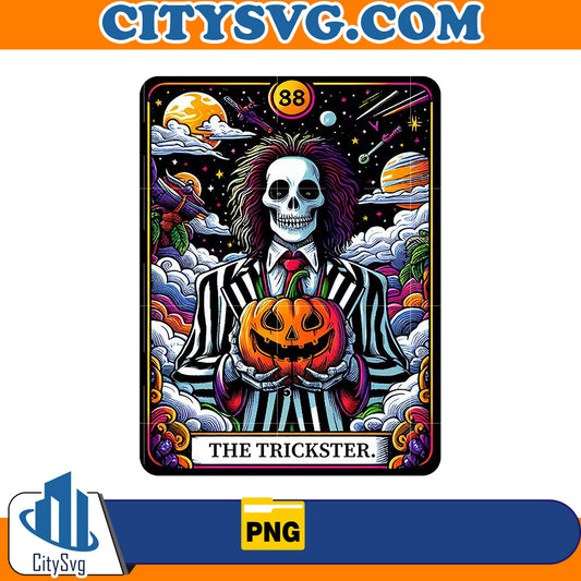 Horror tarot card Beetlejuice The Trickster Png