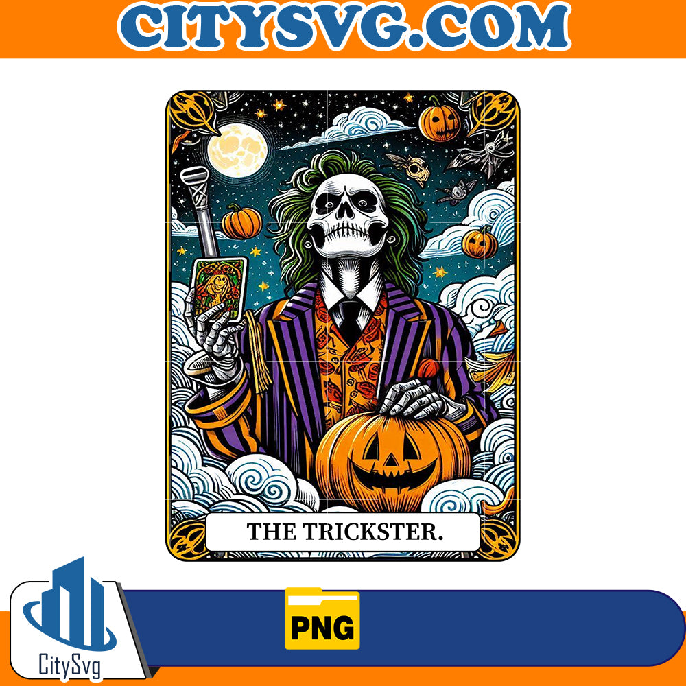 Horror tarot card Beetlejuice The Trickster Png