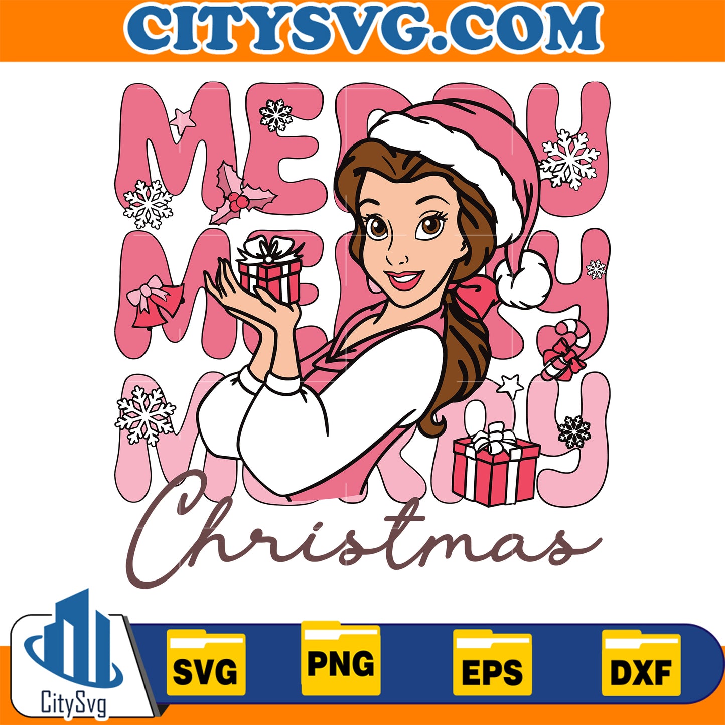 Bella Princess Christmas Svg