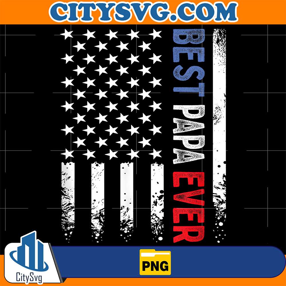 Best-Papa-Ever-With-US-American-Flag-Png