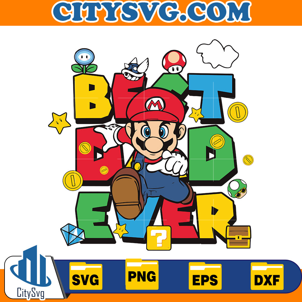 Best Dad Ever Super Mario Svg