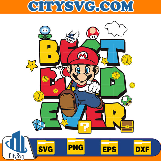 Best Dad Ever Super Mario Svg