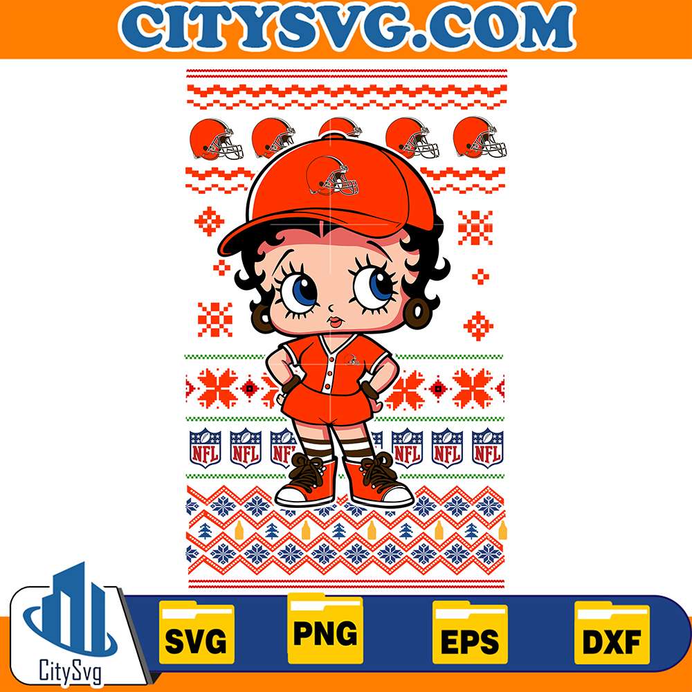 BettyBoopClevelandBrownsNFLUglyChristmasSvg