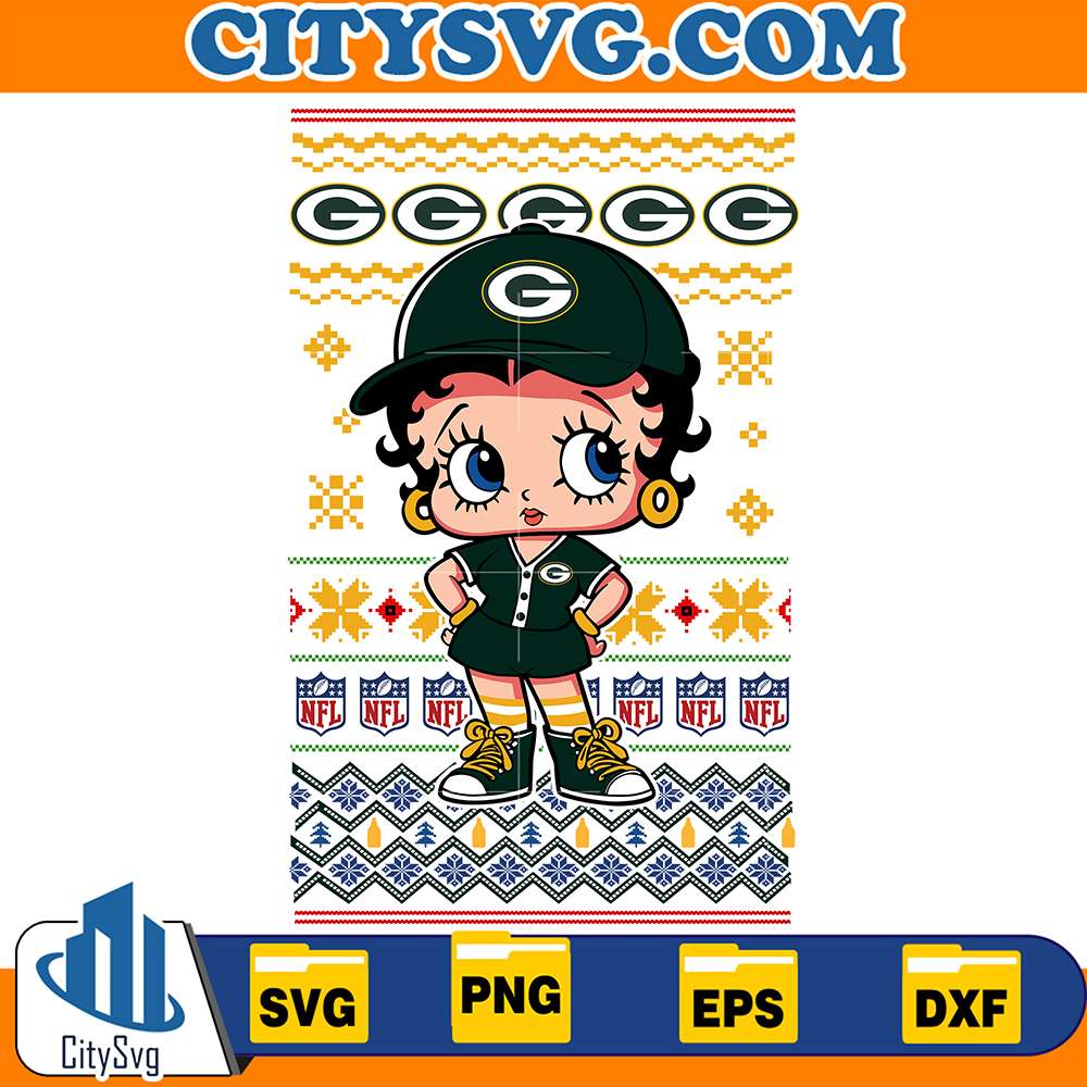 BettyBoopGreenBayPackersNFLUglyChristmasSvg