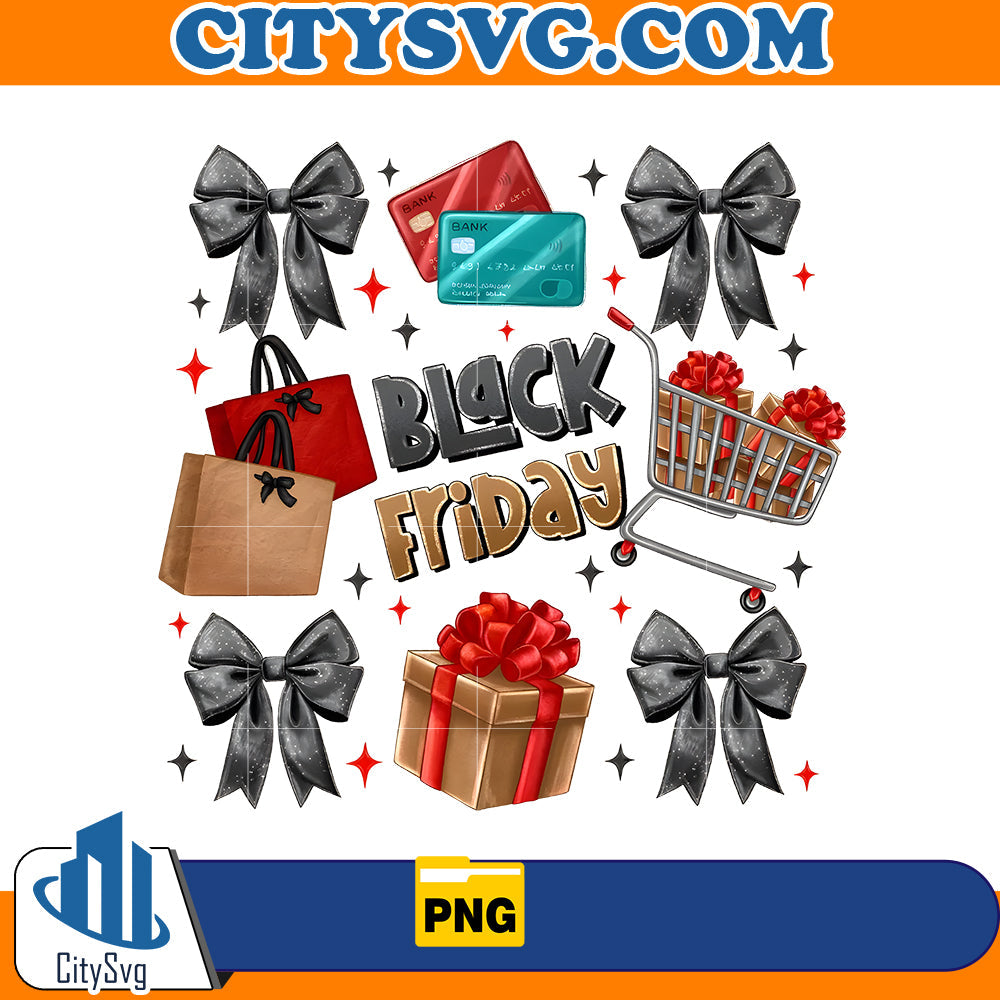 Black Friday Coquette bow Png CitySvg