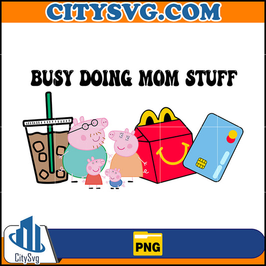 BlueBusyDoingMomStuffPNG_PeppaPigPng