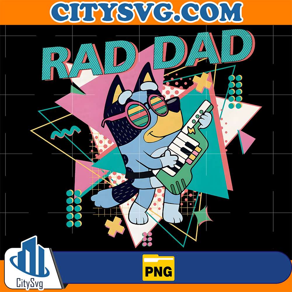 Bluey-Bandit-Rad-Dad-Guitar-Png