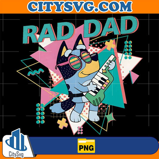 Bluey-Bandit-Rad-Dad-Guitar-Png