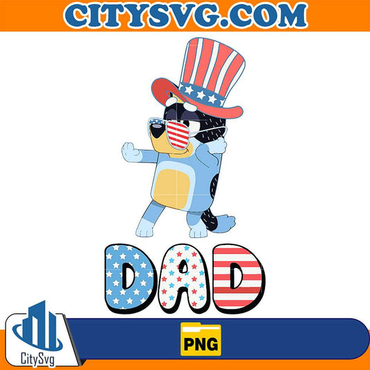 Bluey-Dog-Dad-Fourth-Of-July-Png