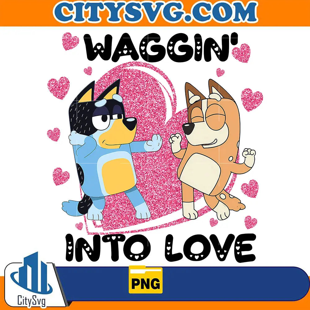 BlueyDogAndBingoCoupleWaggin_IntoLoveValentinePng