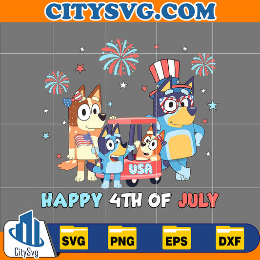 BlueyFriendsHappy4thOfJulySvg