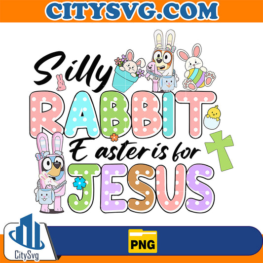 BlueyFriendsSillyRabbitEasterIsForJesusPng