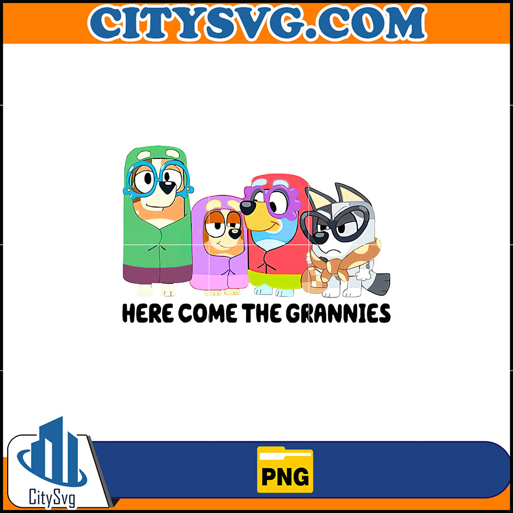 Bluey Here Come The Grannies Png, Bluey Family Matching Png, Bluey Png ...