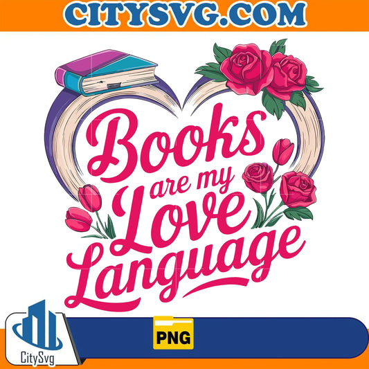 BooksAreMyLoveLanguageHeartValentinePng