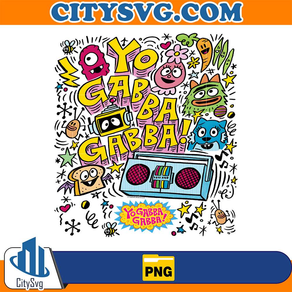 Boombox-and-Characters-Sketch-TV-Show-Png