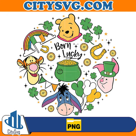 BornLuckyWinnieThePoohStPatricksDayPng_1