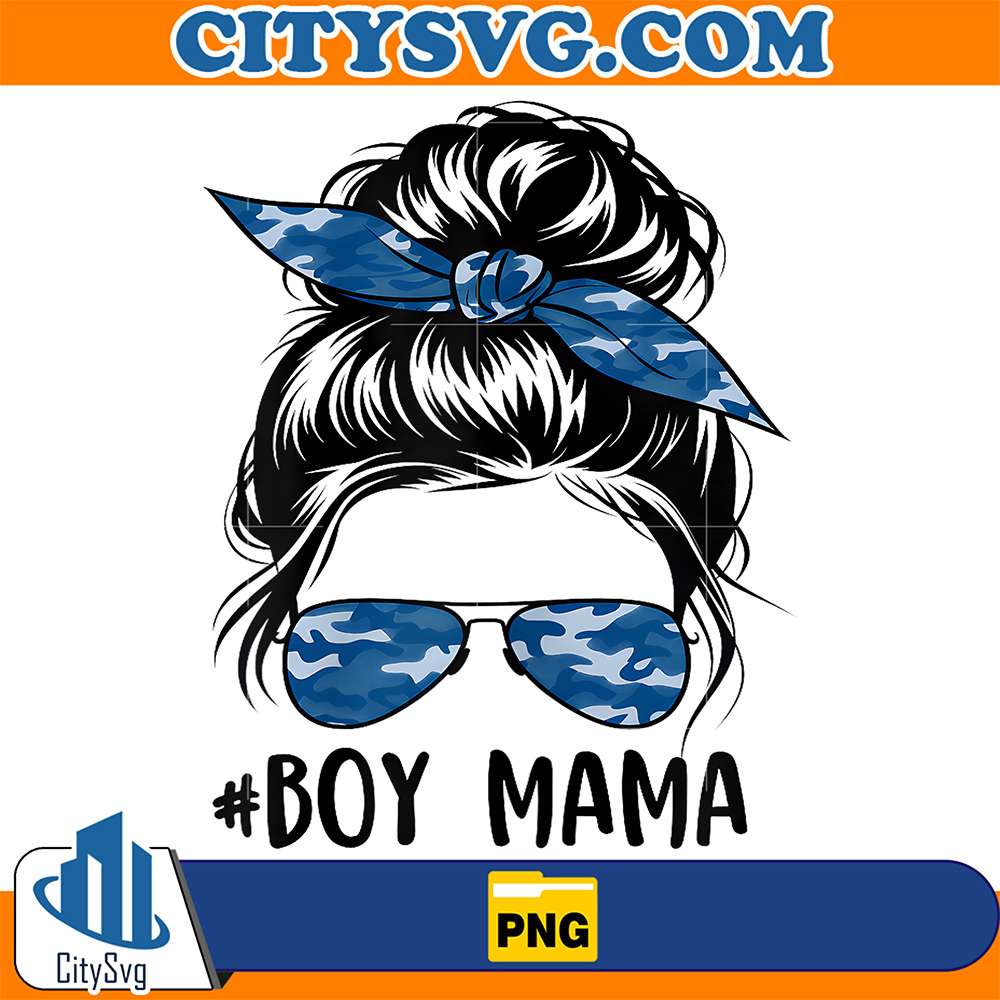 Boy-Mom-Messy-Bun-Women-Camouflage-Mother-s-Day-2025-Boy-Mom-Png