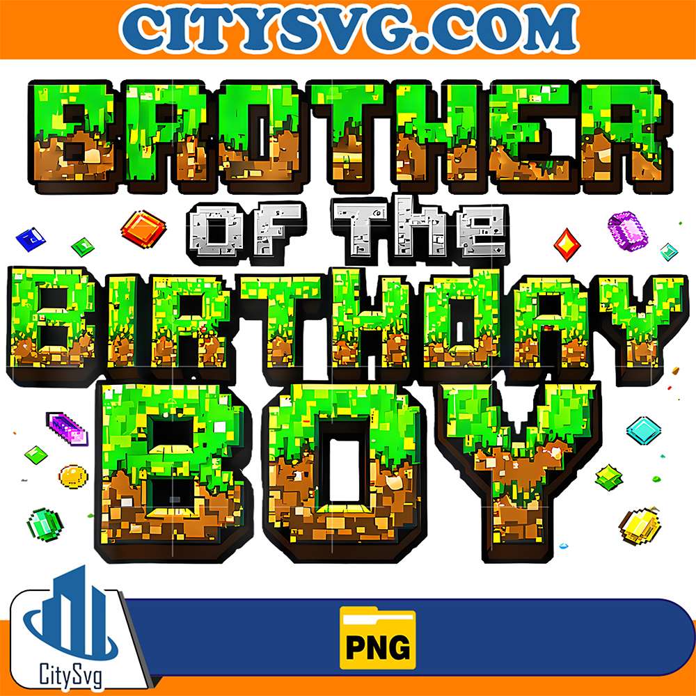 Brother-Of-The-Birthday-Boy-Matching-Pixel-Family-Birthday-Png