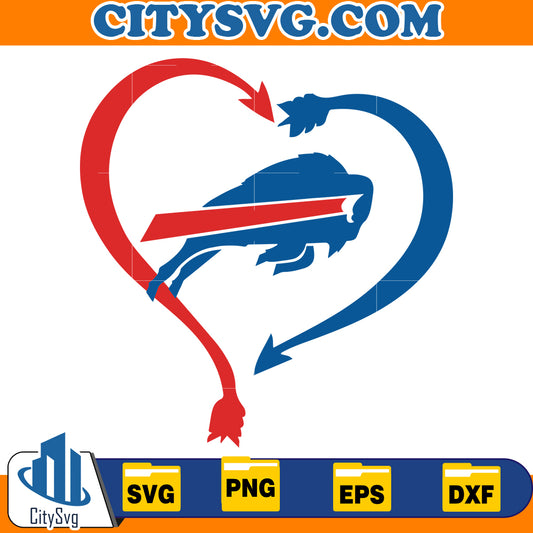 Heart Buffalo Bills Svg